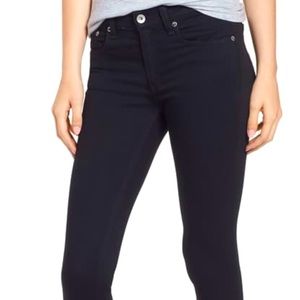Rag and Bone raw hem ankle skinny jeans - black